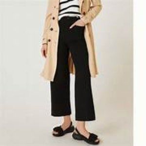 Maeve Colette Wide-Leg Ponte Pant - Black, Size 30 Tall